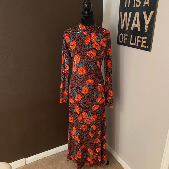 Free People Floral Leopard Print Turtleneck dress - Picture 6 of 9